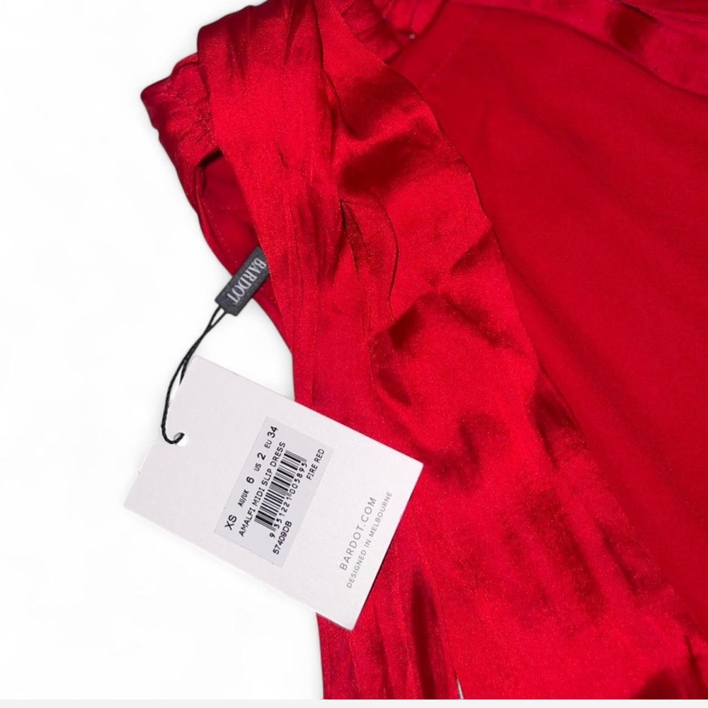 Bardot Red Backless Halter Midi Dress - Picture 4 of 4